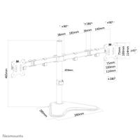 Neomounts FPMA-D550DDBLACK Monitor-tafelbeugel 2-voudig 25,4 cm (10) - 81,3 cm (32) Zwart Zwenkbaar, Roteerbaar, Kantelbaar, Staand - thumbnail