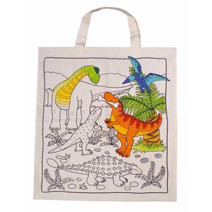 Tasje met dinosaurus motief van katoen - Hobbypakket