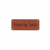 Leren label 'Made by Tante' 20x50mm - 3 stuks - thumbnail