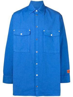 Heron Preston chemise boutonnée à patch logo - Bleu