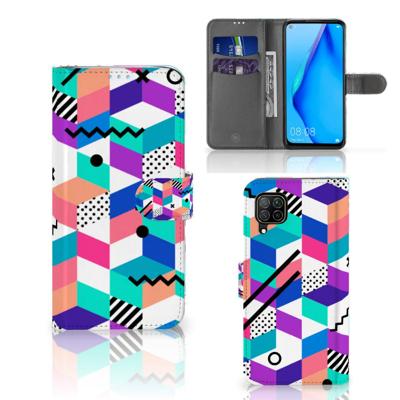 Huawei P40 Lite | Book Case | Blokken Kleurrijk