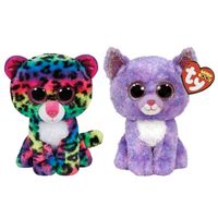 Ty - Knuffel - Beanie Boo's - Dotty Leopard & Cassidy Cat
