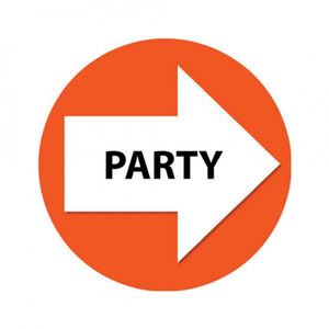 Bewegwijzering stickers oranje Party 4 st   -