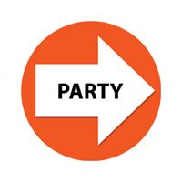 Bewegwijzering stickers oranje Party 4 st   - - thumbnail