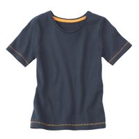 Shirt met korte mouw van bio-katoen, nachtblauw Maat: 146/152 - thumbnail