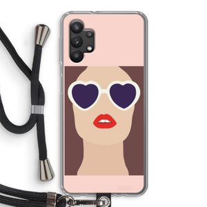 Red lips: Samsung Galaxy A32 5G Transparant Hoesje met koord