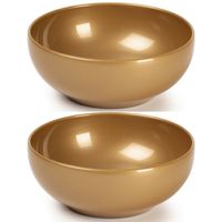 Set van 4x kommetjes/schaaltjes - Dessert/ontbijt - Kunststof - D16 cm - Goud-kleurig