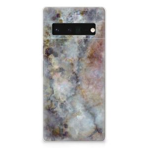 Google Pixel 6 Pro TPU Siliconen Hoesje Marmer Grijs