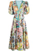 ALEMAIS robe imprimée à col v - Multicolore