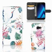 Samsung Galaxy A5 2017 | Telefoonhoesje | Met pasjeshouder | Bird Flowers