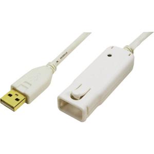 LogiLink USB-kabel USB 2.0 USB-A stekker, USB-A bus 12.00 m Wit Vergulde steekcontacten, UL gecertificeerd UA0092