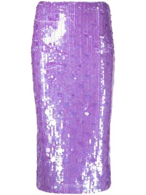 P.A.R.O.S.H. jupe crayon à sequins brodés - Violet