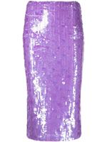 P.A.R.O.S.H. jupe crayon à sequins brodés - Violet