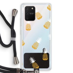 Ananasjes: Samsung Galaxy S10 Lite Transparant Hoesje met koord
