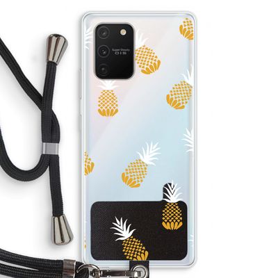 Ananasjes: Samsung Galaxy S10 Lite Transparant Hoesje met koord