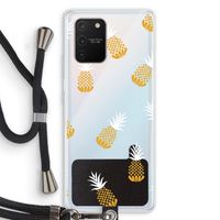Ananasjes: Samsung Galaxy S10 Lite Transparant Hoesje met koord