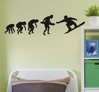 Muursticker evolutie snowboarden