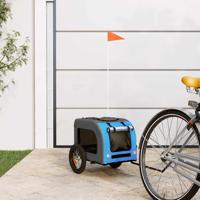 Hondenfietstrailer oxford stof en ijzer blauw en grijs