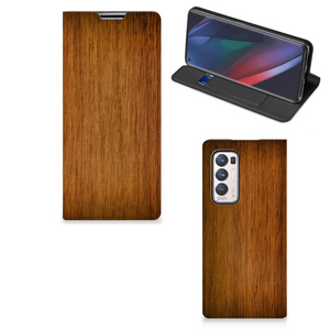 OPPO Find X3 Neo Book Wallet Case Donker Hout