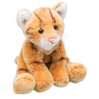 Suki Gifts Pluche kat knuffel - oranje / tabby - 12 cm - poes - katten knuffeldieren