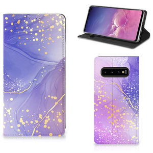 Bookcase voor Samsung Galaxy S10 Watercolor Paars