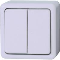 KOPP Dubbele Serieschakelaar Opbouw Arctic Glans Wit