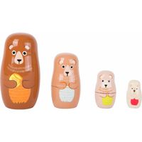 Speelgoed houten beren matroesjka set van 4 - thumbnail