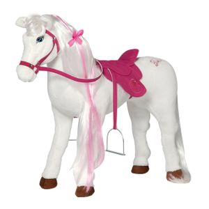 Groot Barbie speelgoed paard wit met geluid 70 cm