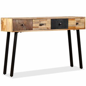 Wandtafel 120x30x76 cm massief gerecycled teakhout