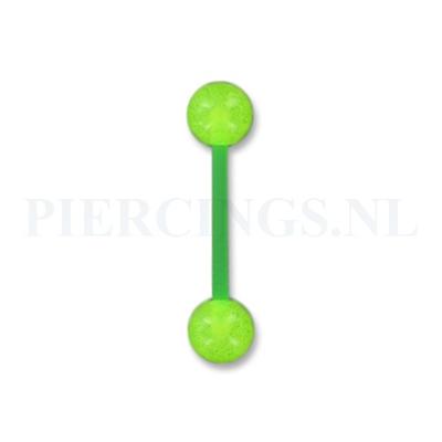 Tongpiercing flexibel UV-geel-groen