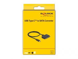 DeLOCK 63803 tussenstuk voor kabels USB C 22-pin SATA Zwart