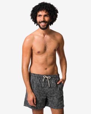 HEMA Herenzwembroek Pieter borduursel palmbomen antraciet (antraciet)