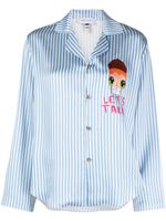 Mira Mikati x Javier Calleja chemise satinée à rayures - Blanc