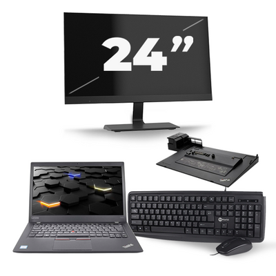 Lenovo ThinkPad T460s - Intel Core i5-6e Generatie - 14 inch - 8GB RAM - 256GB SSD - Windows 11 + 1x 24 inch Monitor