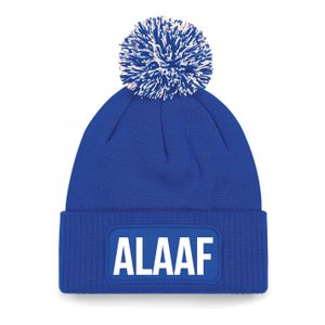 Alaaf muts met pompon unisex one size - Blauw