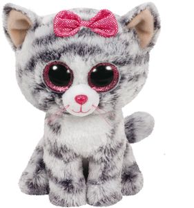 Ty Beanie Boo's Kiki pluche grijs kat knuffel  15 cm   -