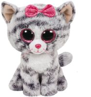 Ty Beanie Boo's Kiki pluche grijs kat knuffel  15 cm   - - thumbnail