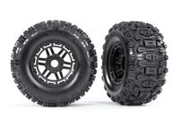 Tires & wheels, assembled, glued, Sledgehammer tires, foam inserts) (2) (17mm splined) (TRX-8973) - thumbnail