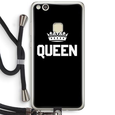 Queen zwart: Huawei Ascend P10 Lite Transparant Hoesje met koord