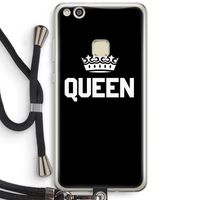 Queen zwart: Huawei Ascend P10 Lite Transparant Hoesje met koord