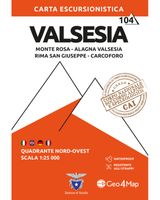 Wandelkaart - Topografische kaart 104 Valsesia - Monte Rosa | Geo4Map - thumbnail
