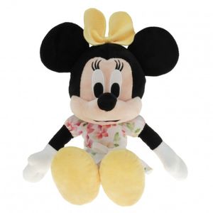 Pluche Disney Minnie Mouse knuffel 30 cm geel met bloemen jurkje