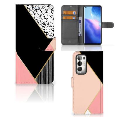 OPPO Find X3 Neo 5G | Book Case | Zwart Roze Vormen