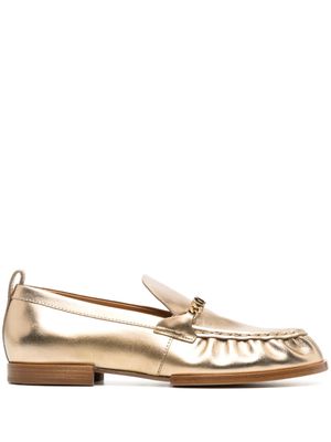 Tod's mocassins en cuir à design métallisé - Or