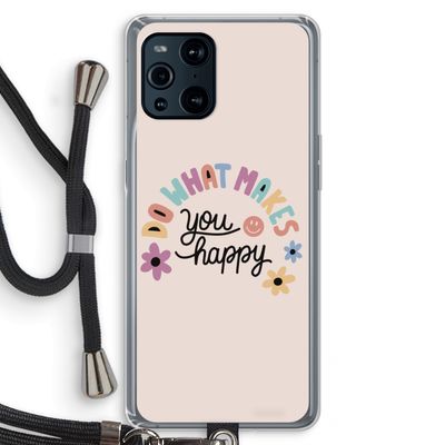 Happy days: Oppo Find X3 Pro Transparant Hoesje met koord