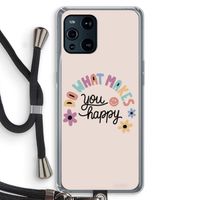 Happy days: Oppo Find X3 Pro Transparant Hoesje met koord