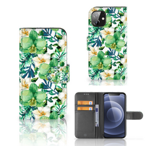 Apple iPhone 12 Mini Hoesje Orchidee Groen