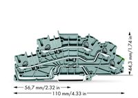 WAGO 2003-6645 Installatie-etageklem 5.20 mm Spanveer Toewijzing: L, L, Terre Grijs 50 stuk(s) - thumbnail