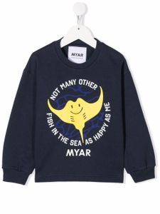 MYAR KIDS sweat imprimé à encolure ras du cou - Bleu