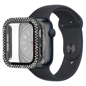 Strass Decoratief Apple Watch Series 9/8/7 Case met Screenprotector - 45mm - Zwart